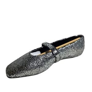 Katy Perry Evie Mary‎ Jane Metallic Silver Ballet Flats Shoes Womens 5M NEW